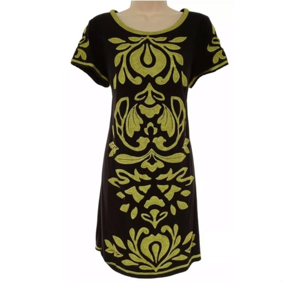 INC International Concepts Dresses & Skirts - INC EMBROIDERED KNIT SHIFT DRESS